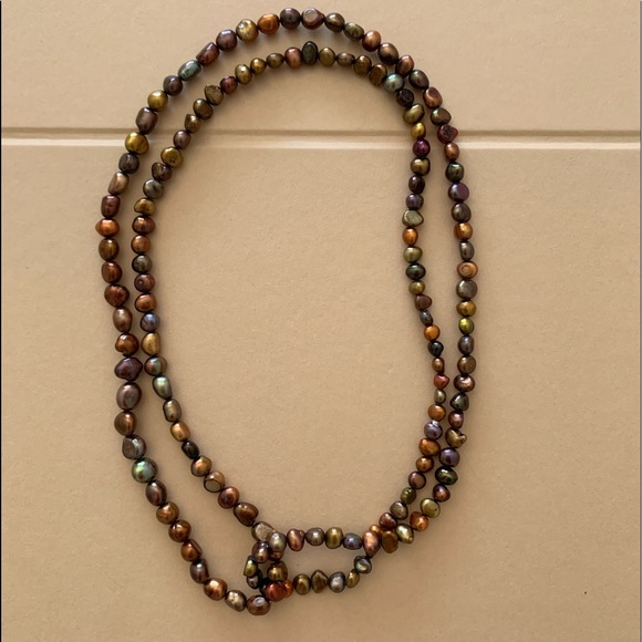 Authentic fresh water pearl necklace - caramel - Picture 2 of 4